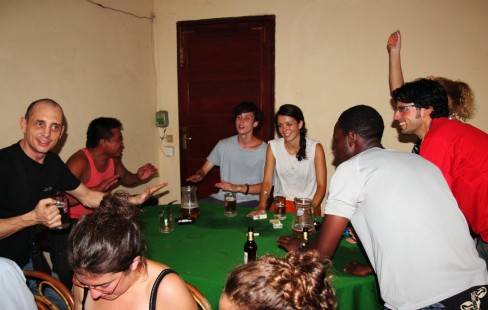 The table became an impromptu drum