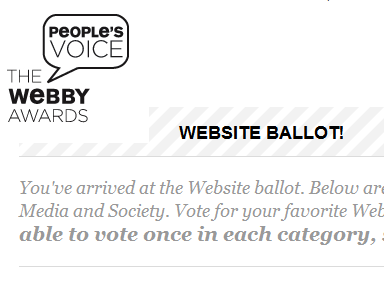 Webby Awards ballot site