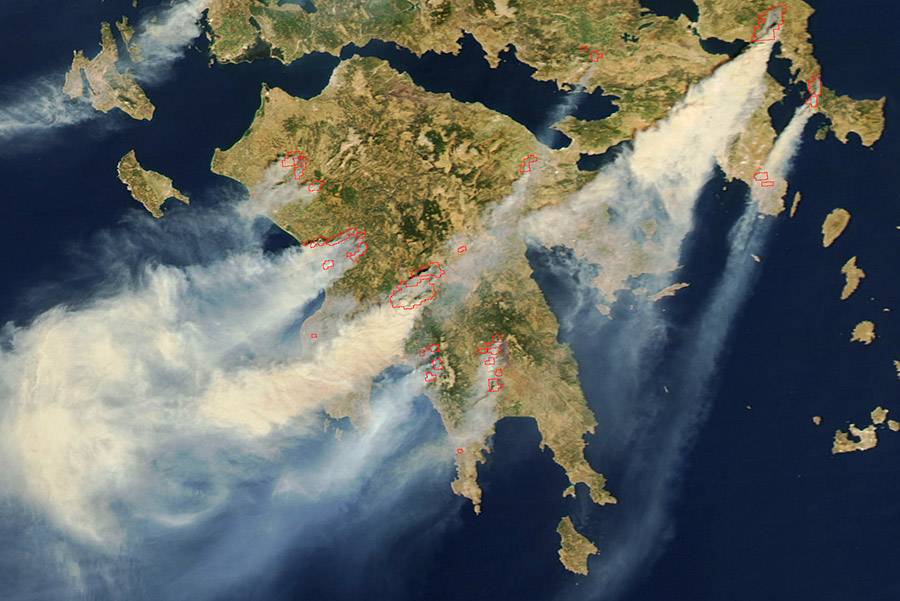 Smoke from the Fires in Greece