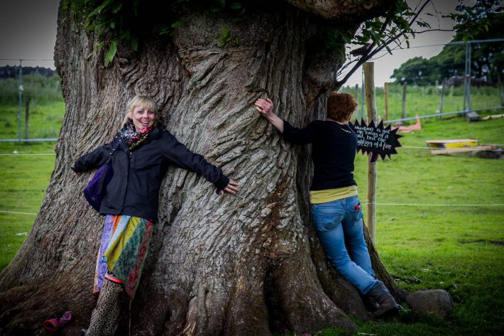 It seems apt that before a hand-fasting there should be some tree-hugging.  Bloody hippies.