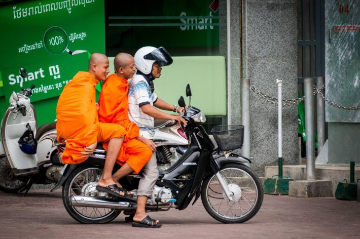 Monks on a moped - A photo by Alex Leonard