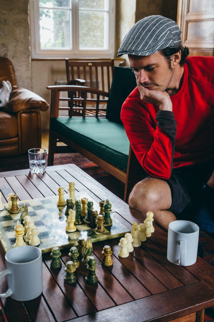Jared playing chess